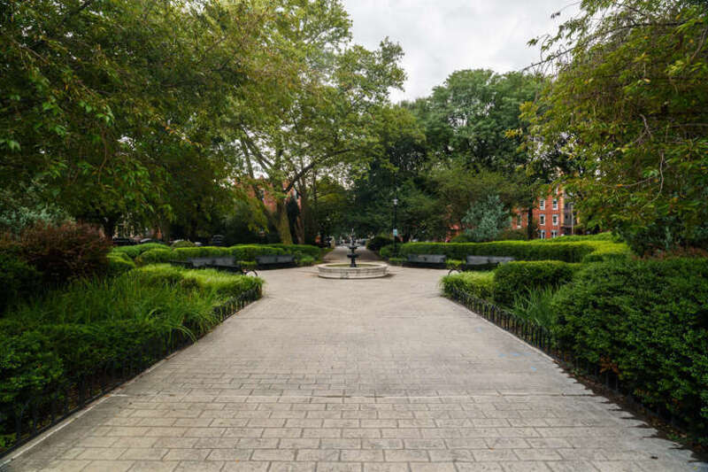 Fountain, Hamilton Park, Jersey City, New Jersey.