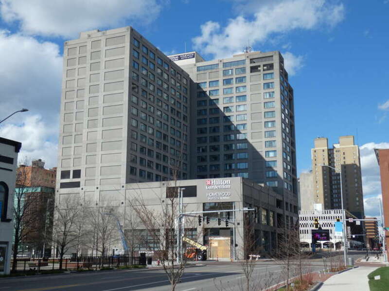 Photo showing the Hilton Garden Inn/Homewood Suites hotel located at N Summit &amp; Monroe Street.