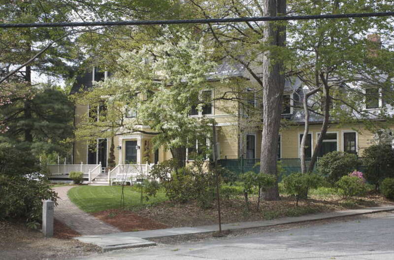 The Hooper-Eliot House at 25 Reservoir Road, Cambridge, Massachusetts.  Listed on the National Register of Historic Places.