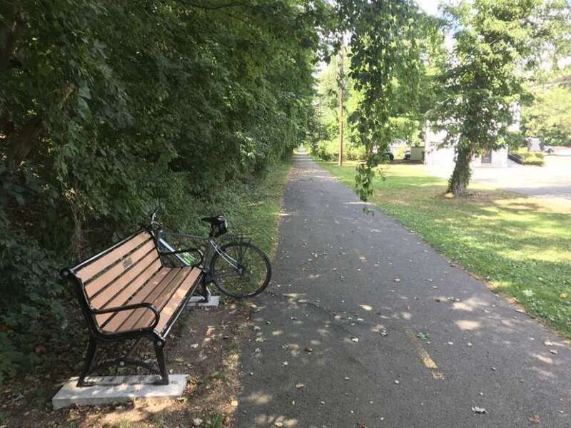 Independence Greenway bench, Peabody Massachusetts