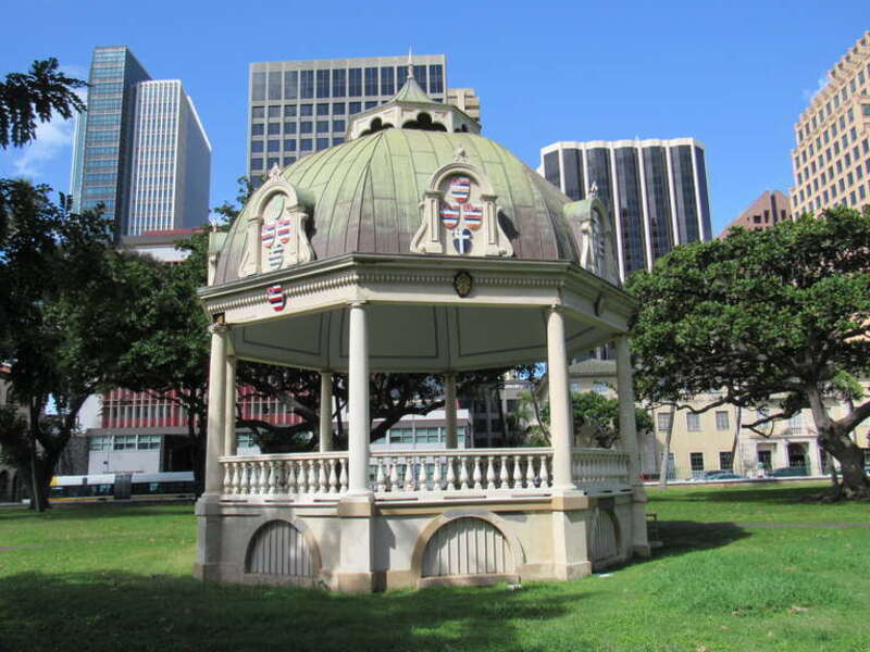 The bandstand at the Iolani Palace in Honolulu.