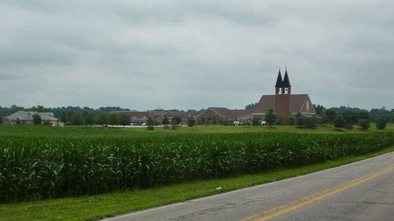 St Francis Claire Catholic Church,  at Mullinix Rd and West Olive Branch Rd.  in the NW part of Johnson County, Indiana.