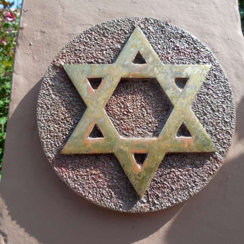 Star of David symbol in the "Court of Religions" at the Self-Realization Fellowship Lake Shrine, Pacific Palisades, Los Angeles, California, United States.