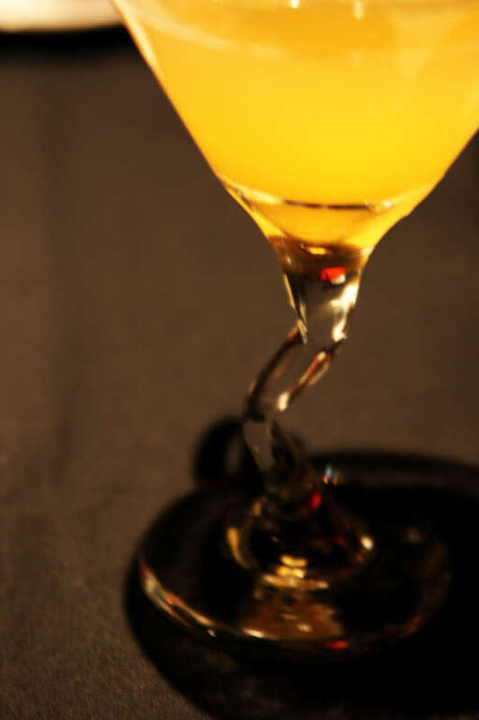 Part of a Lemon Drop cocktail
