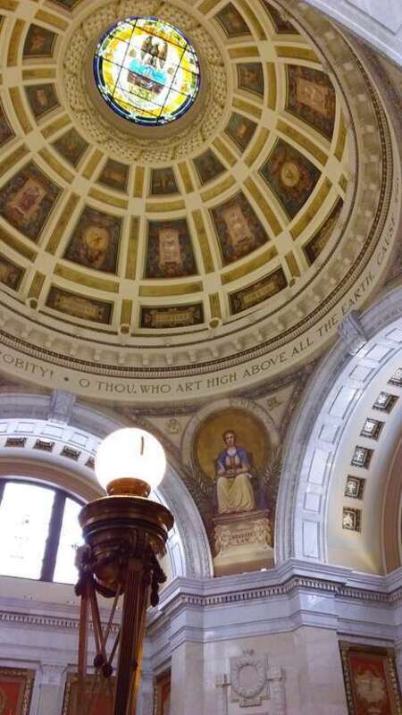 Portion of the recently renovated (March 2018) rotunda of the Luzerne County Courthouse, Wilkes-Barre, PA.