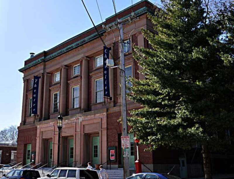 A photograph of one wing of the Old Medford High School in Medford, Massachusetts.