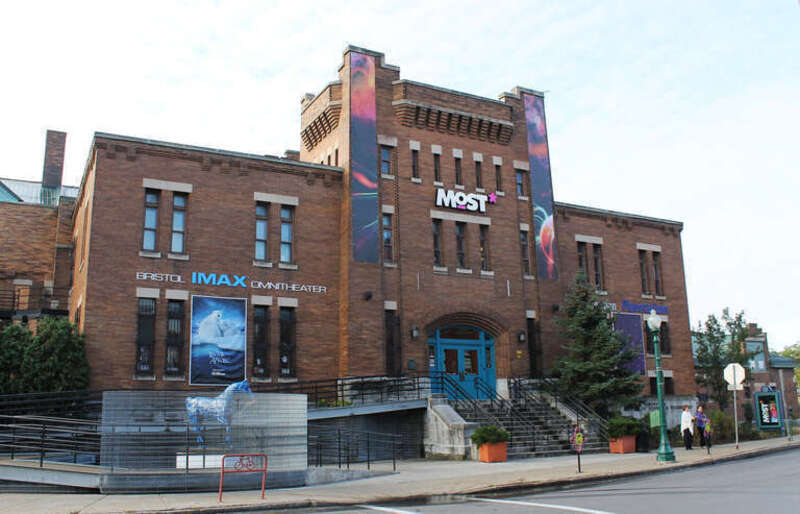 Entrance to the Milton J. Rubenstein Museum of Science &amp; Technology faces Franklin Street.