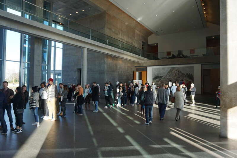 The interior of the Modern Art Museum of Fort Worth in Fort Worth, Texas (United States).