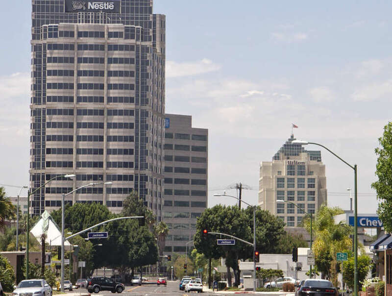 Nestlé building from Glenoaks Boulevard in Glendale.