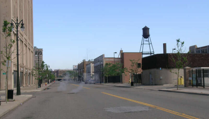 Cass Avenue in the New Amsterdam Historic District, Detroit, Michigan, United States.