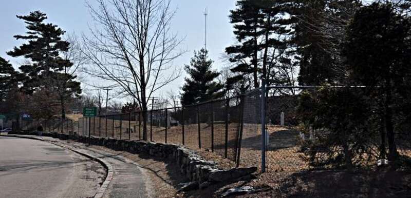 A photograph of the historic South Burying Ground in Newton, Massachusetts.