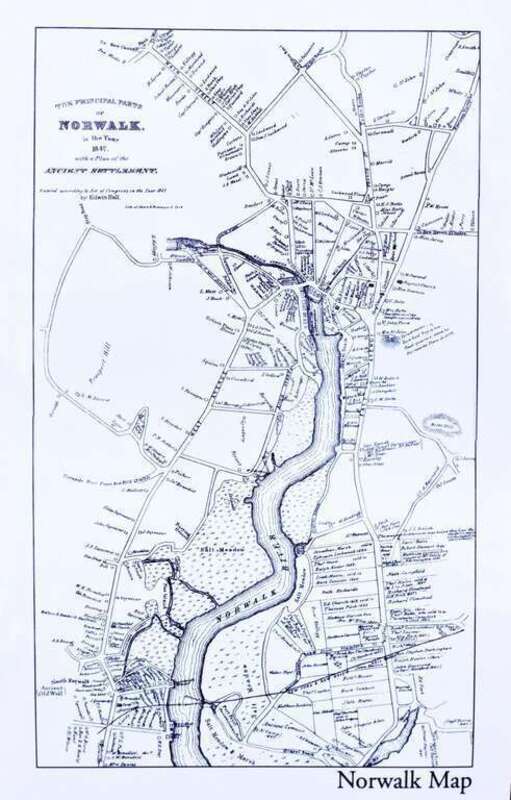 Norwalk 1847 Map, CT, 06854, USA.
Title: The Principal Parts of Norwalk, in the Year 1847, with a Plan of the Ancient Settlement. Entered according to Act of Congress in the Year 1847 by Edwin Hall.