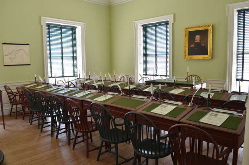 The House of Representatives chamber of Old State House in Dover, Delaware. The Old State House is a contributing property to the Dover Green Historic District.
