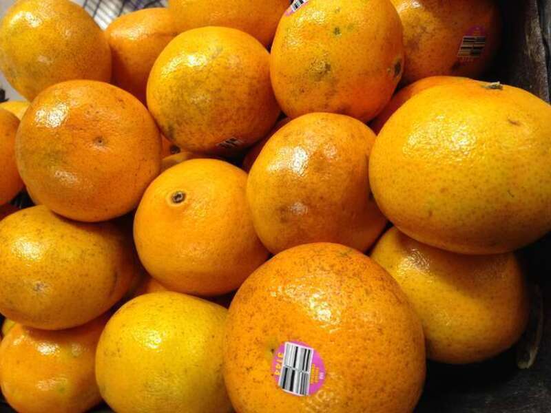An orange display at a local supermarket in New Hampshire
