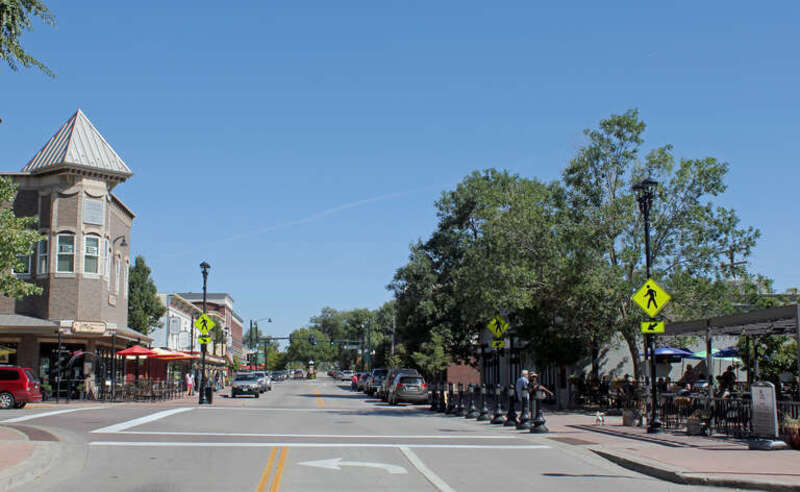 A view of Mainstreet in Parker, Colorado.