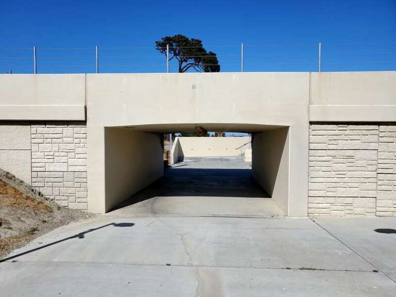 Pedestrian underpass of the Caltrain right-of-way at Sylvan Avenue in San Bruno in May 2021