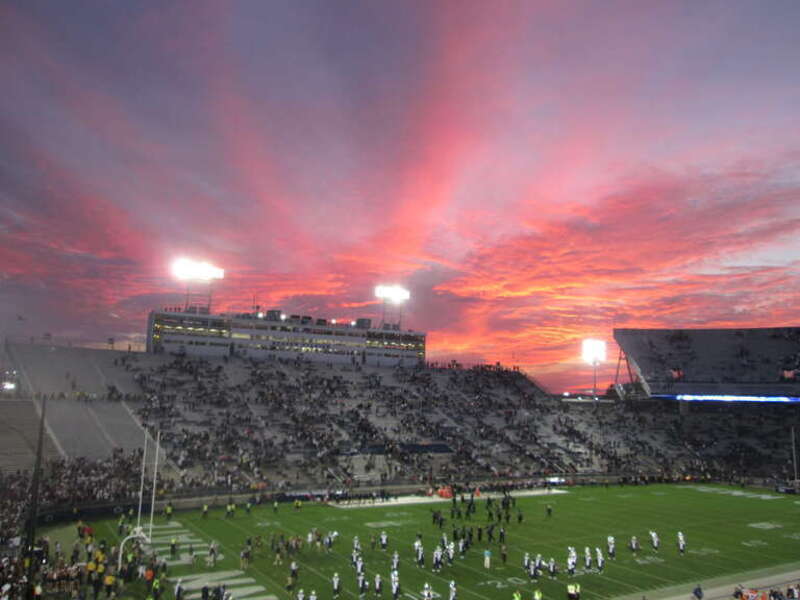 A football game in Beaver Stadium in the late afternoon (Pennsylvania State University)