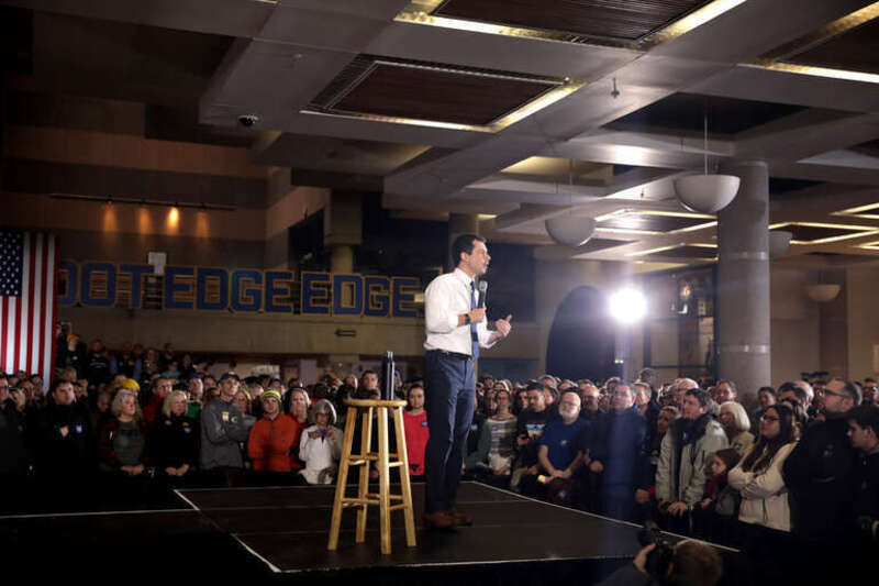 Mayor Pete Buttigieg speaking with supporters at a town hall at the State Historical Museum in Des Moines, Iowa.

Please attribute to Gage Skidmore if used elsewhere.