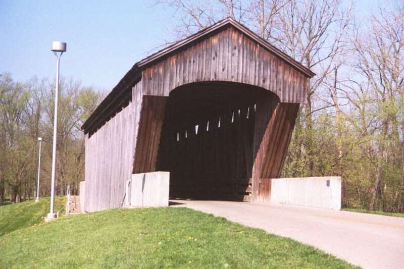 New Brownsville Covered Bridge, moved to Columbus, Indiana. Located in Mill Race Park on Carl Miske Drive.