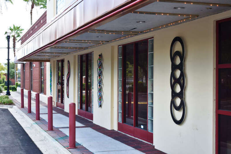 The Ritz Theater (1929) in the LaVilla neighborhood of Jacksonville, Florida, was renovated in 1999. The facade includes wall sculptures by California artist Susan Cooper titled, 'LaVilla Braid," (2007).