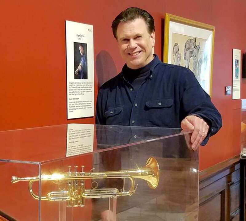 This is Roger Ingram standing next to the display of his Jupiter XO Brass 1600i Bb trumpet and Ingram V-cup mouthpiece at the Kentucky Museum's "Instruments of American Excellence" exhibit. Roger_Ingram
