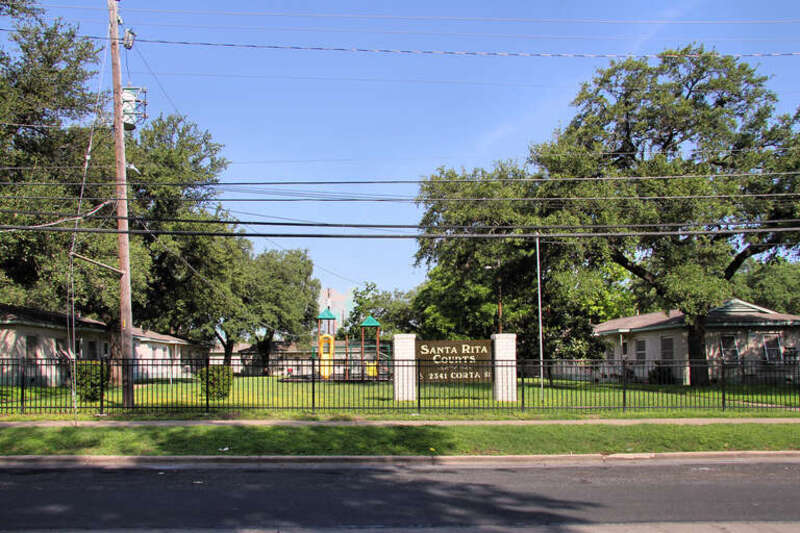 Santa Rita Courts roughly bounded by East 2nd, Pedernales, Santa Rita &amp; Corta Streets, Austin, Texas, United States. The complex was listed on the National Register of Historic Places on April 17, 2008.
