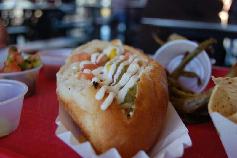 Also known as a Sonoran dog, at El Güero Canelo in Tucson, Arizona.