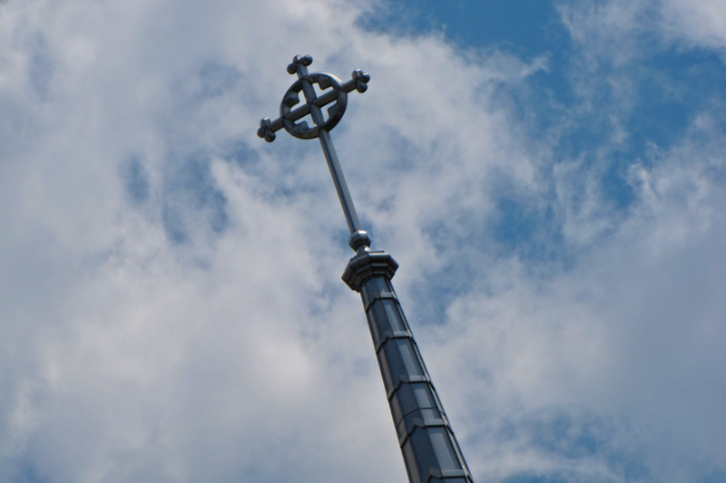 Steeple at St. Pauls United Church of Christ, at the intersection of Orchard Street and Kemper Place in Chicago, Illinois.
More at The Schumin Web:
<a href="https://www.schuminweb.com/life-and-times/chicago-2012-part-1/" rel="noreferrer
