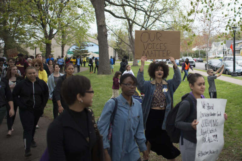 Minneapolis, Minnesota
May 1, 2015
Minneapolis students walked out of school this morning and met at Martin Luther King Jr. park for a protest against police killings of black people.

2015-05-01 This is licensed under a <a