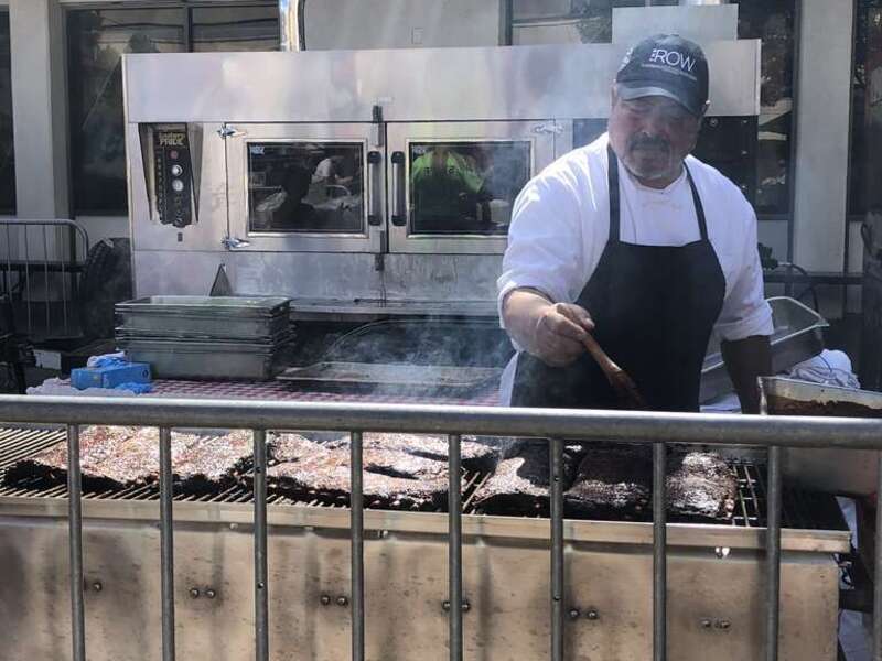 A chef cooks ribs at the The Great Eldorado BBQ, Brews &amp; Blues Festival 2019 in Reno, Nevada