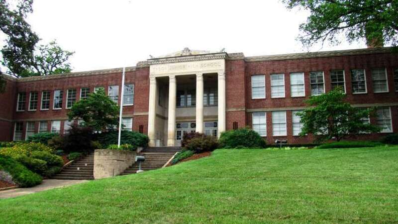 The old Tyson Junior High School building in Knoxville, Tennessee, USA.  Built in 1936 and designed by Baumann &amp; Baumann, this building served as a junior high school for several decades.  It was renovated for use as office space in the late