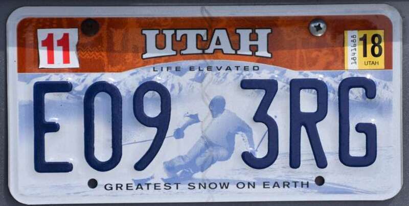 Kentekenplaat Utah