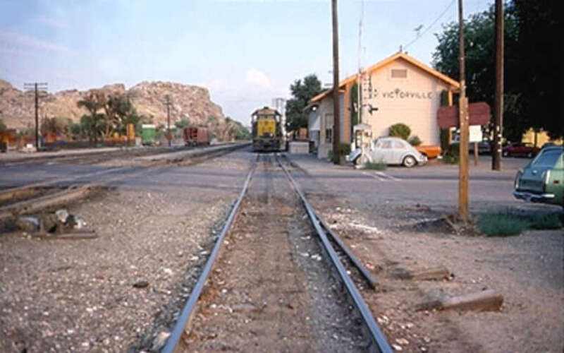 The former Victorville station in August 1977