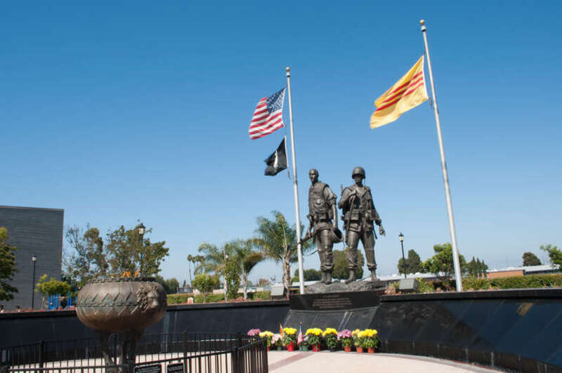 Vietnam War Memorial in Westminster, California. Westminster is home to the largest Vietnamese community outside of Vietnam, and is also homes to South Vietnam's government-in-exile.