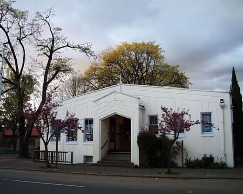 W.O.W. Hall, Eugene, Oregon, United States on the corner of 8th and Lincoln. Listed on the National Register of Historic Places.