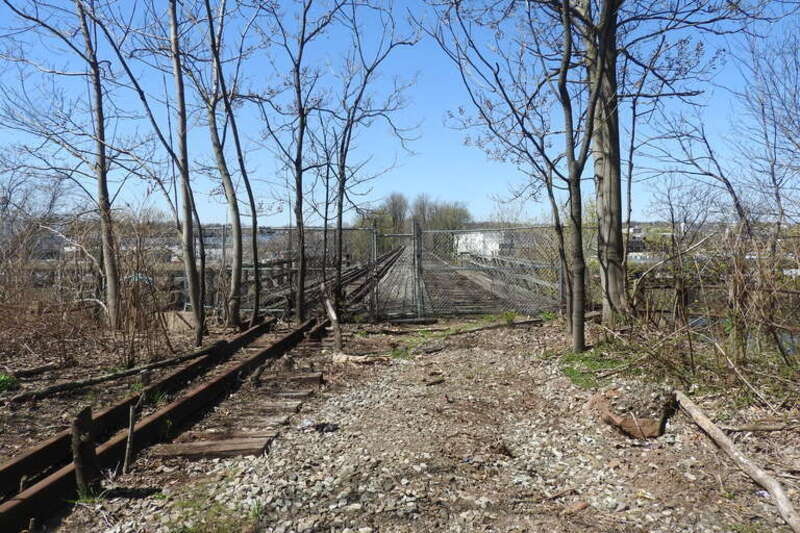 Looking west at WR bridge over the Passaic River on a sunny midday