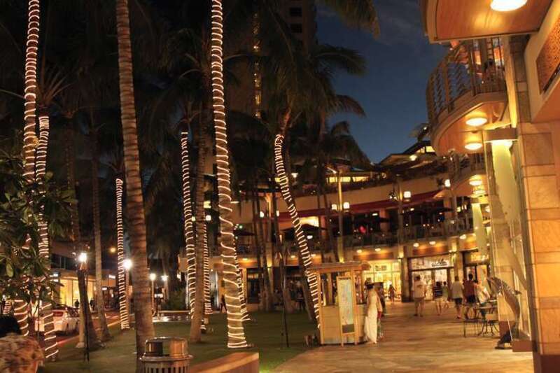Shops along Lewers Street, between Kalakaua Ave. and Kalia Rd, Waikiki, Honolulu, Hawaii