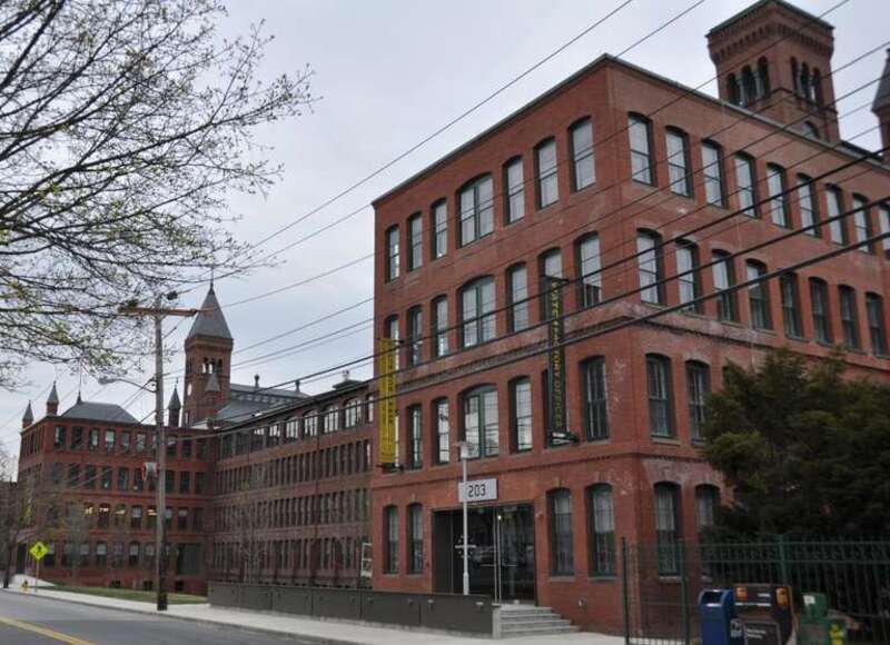 A photograph of the historic American Waltham Watch Company mill building, part of the w:American Waltham Watch Company Historic District in Waltham, Massachusetts.