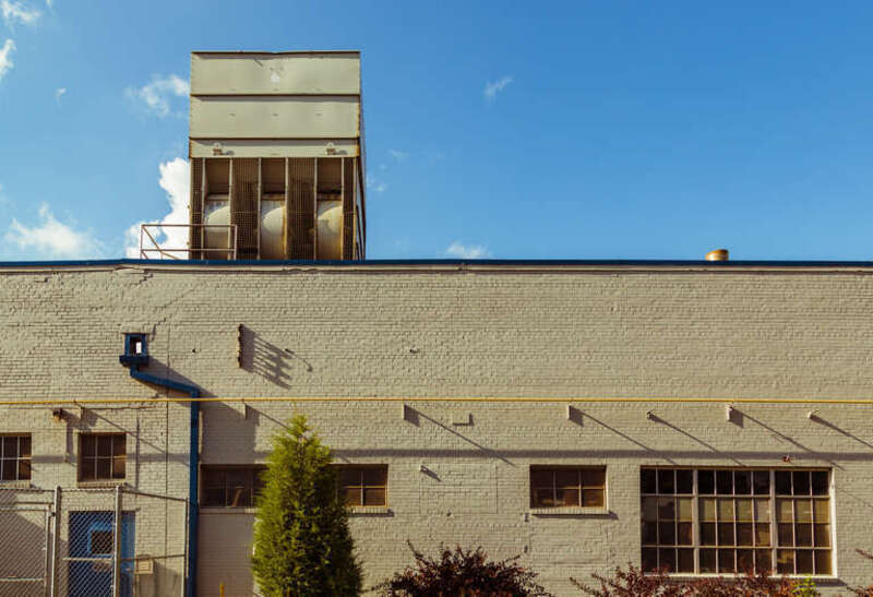 An industrial building near 7th &amp; Bluff Street in Cedar Falls, Iowa.