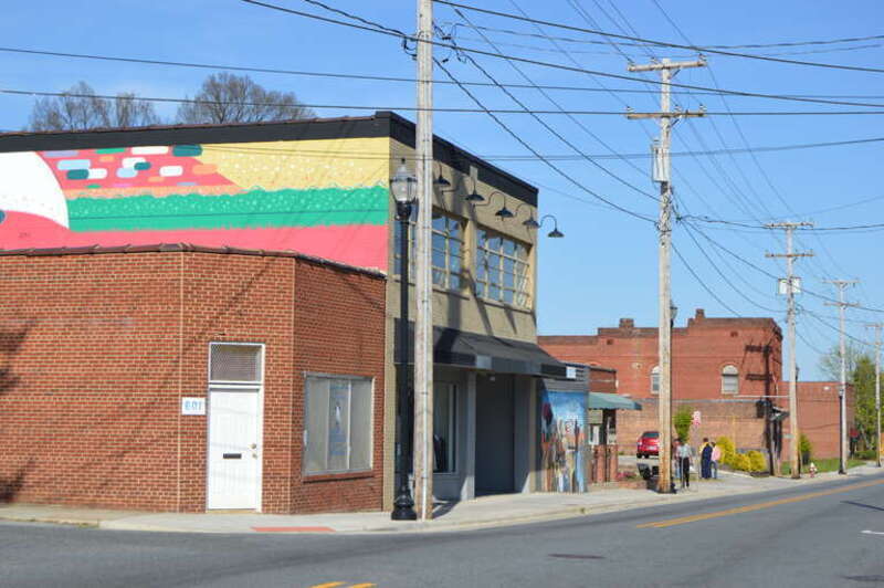 Northern side of Washington Street, east of Centennial Street, in High Point, North Carolina, United States.  This block is part of the Washington Street Historic District, a historic district that is listed on the National Register of Historic