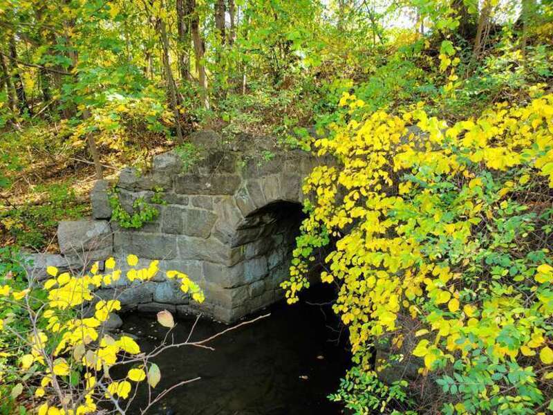 West Medway Branch arch bridge over Chicken Brook in West Medway, seen in October 2020
