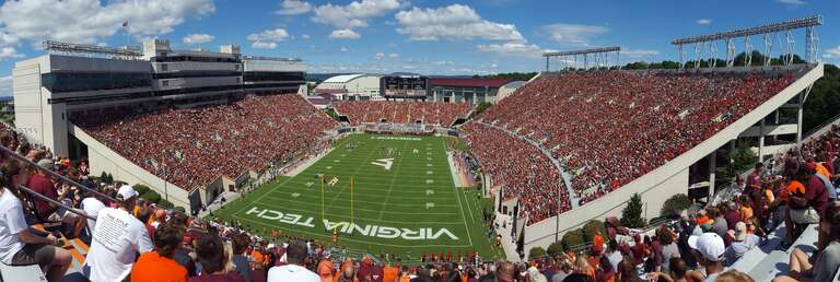 Lane Stadium panoramic, taken at Virginia Tech's 2016 game against Liberty University