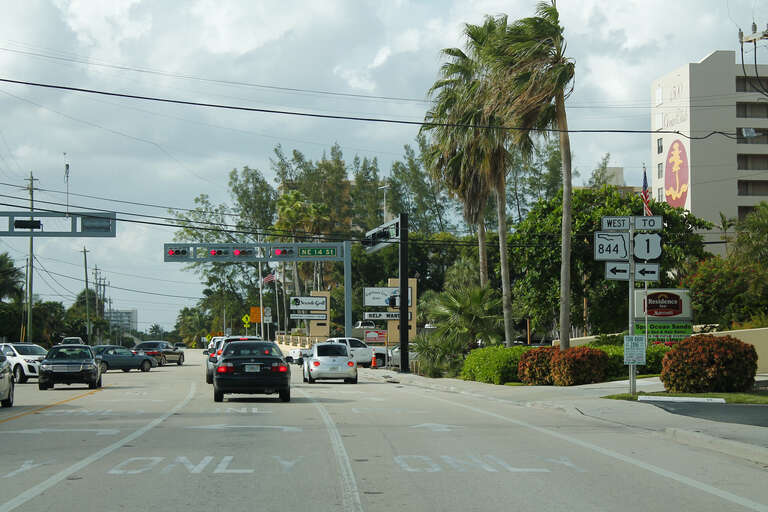 A1A at the 14th Street Causeway in Pompano Beach.