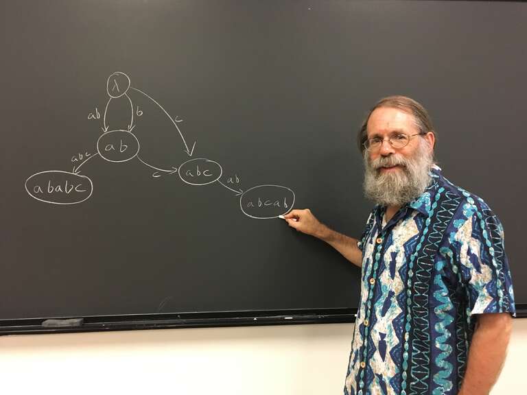 Anselm Blumer with compact directed acyclic word graph (CDAWG)