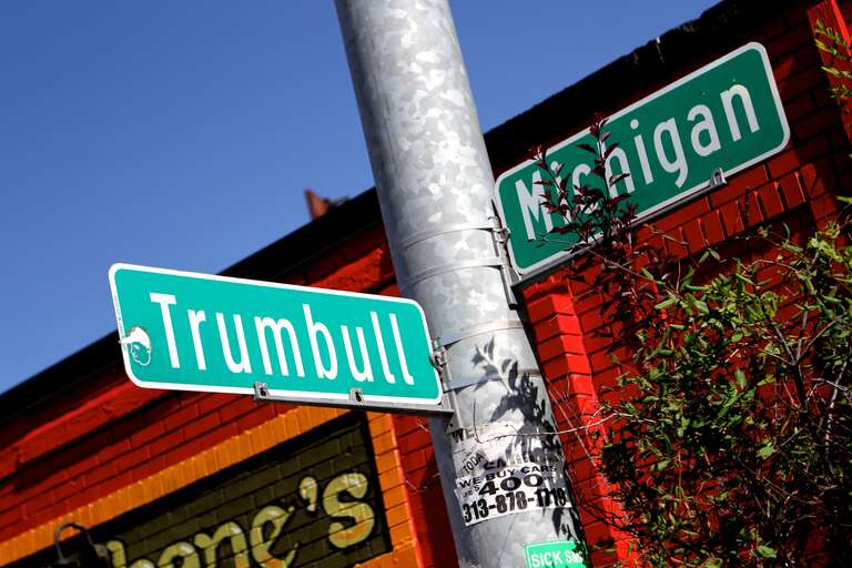 There is probably no intersection in all of Detroit that is better known, nor that has changed more.