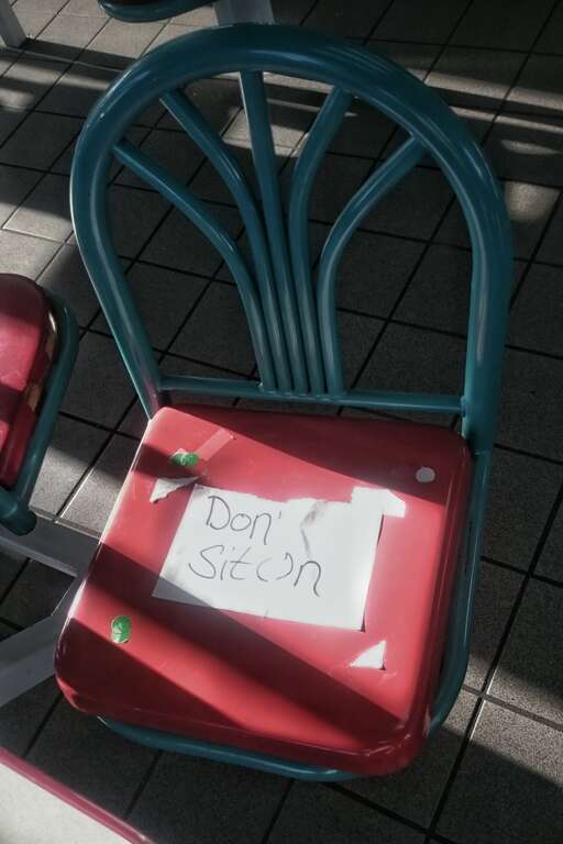 Why have a chair with a "don't sit on" sign, sort of defeats the purpose