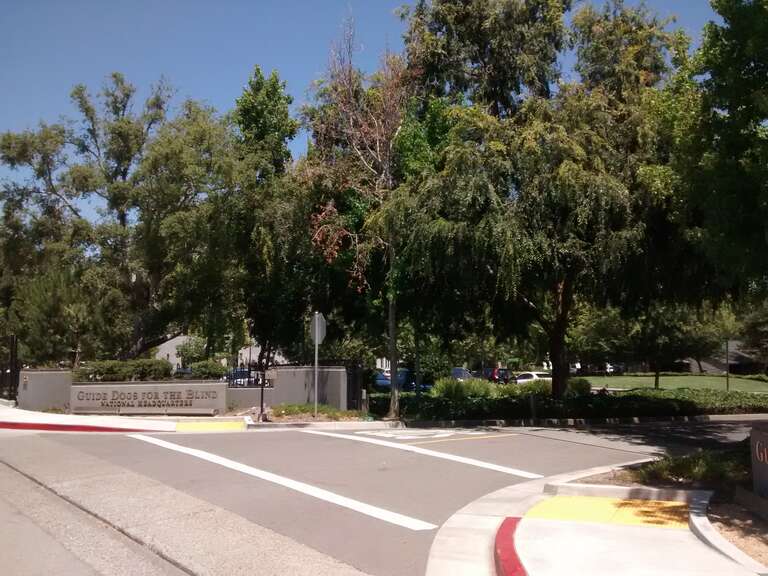 The entrance to the Guide Dogs for the Blind campus in San Rafael, California.