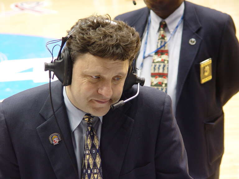 Oakland Coach Greg Kampe is interviewed following their win over Alabama A&amp;M in the opening round of the 2005 NCAA Men's Basketball Tournament in Dayton, Ohio.