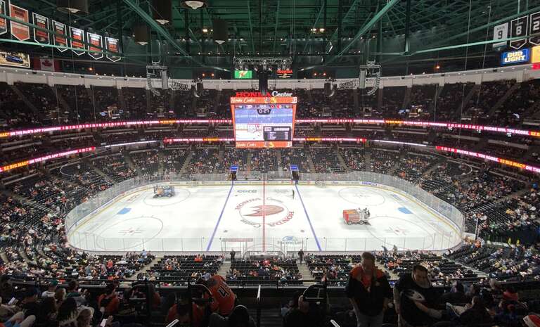 Interior of Honda Center during an Anaheim Ducks game. November 26, 2021 vs Ottawa Senators