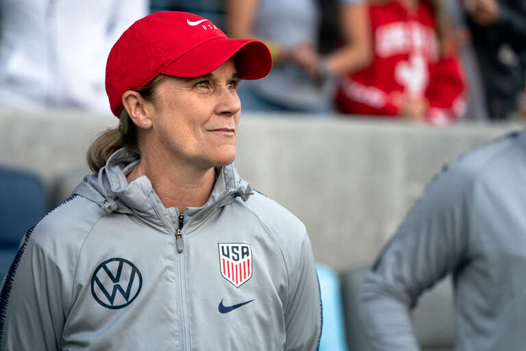 Jill Ellis, USWNT coach at a Victory Tour game held at Allianz Field in St Paul, Minnesota